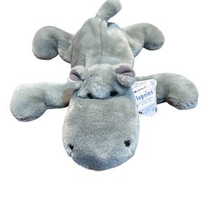 NWT A&A Plush Flopsies Gray Hippo Stuffed‎ Animal – 13” Beanie Laying Plush Toy